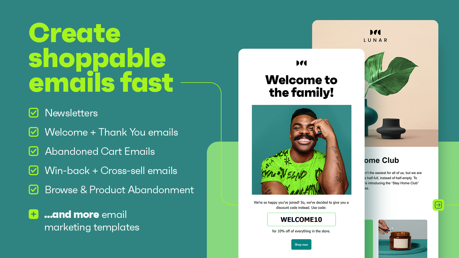 Create shoppable emails fast