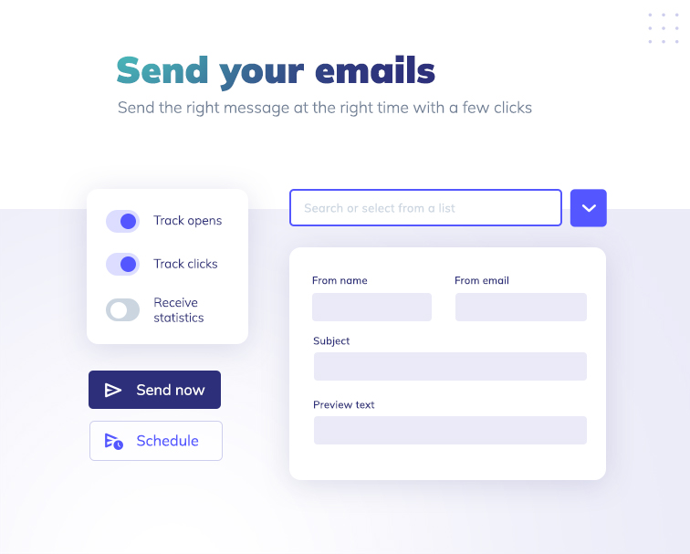 Creating and sending emails has never been easier! Thanks to our robust delivery engine, you can be sure your emails reach the inbox.