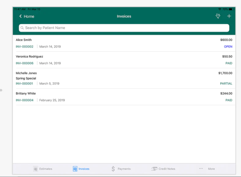 Symplast invoices