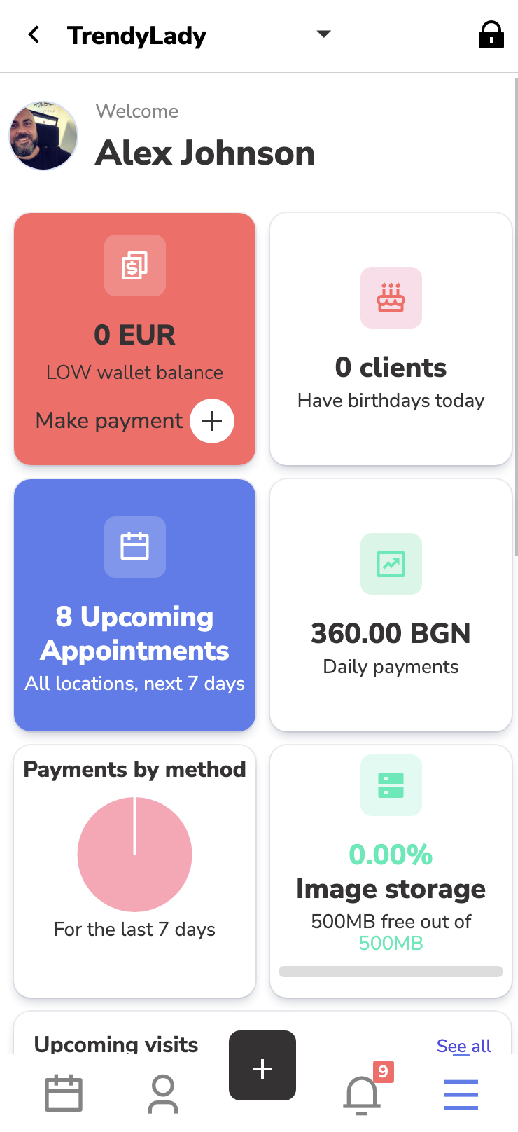 Reservation.Studio screenshot: Dashboard