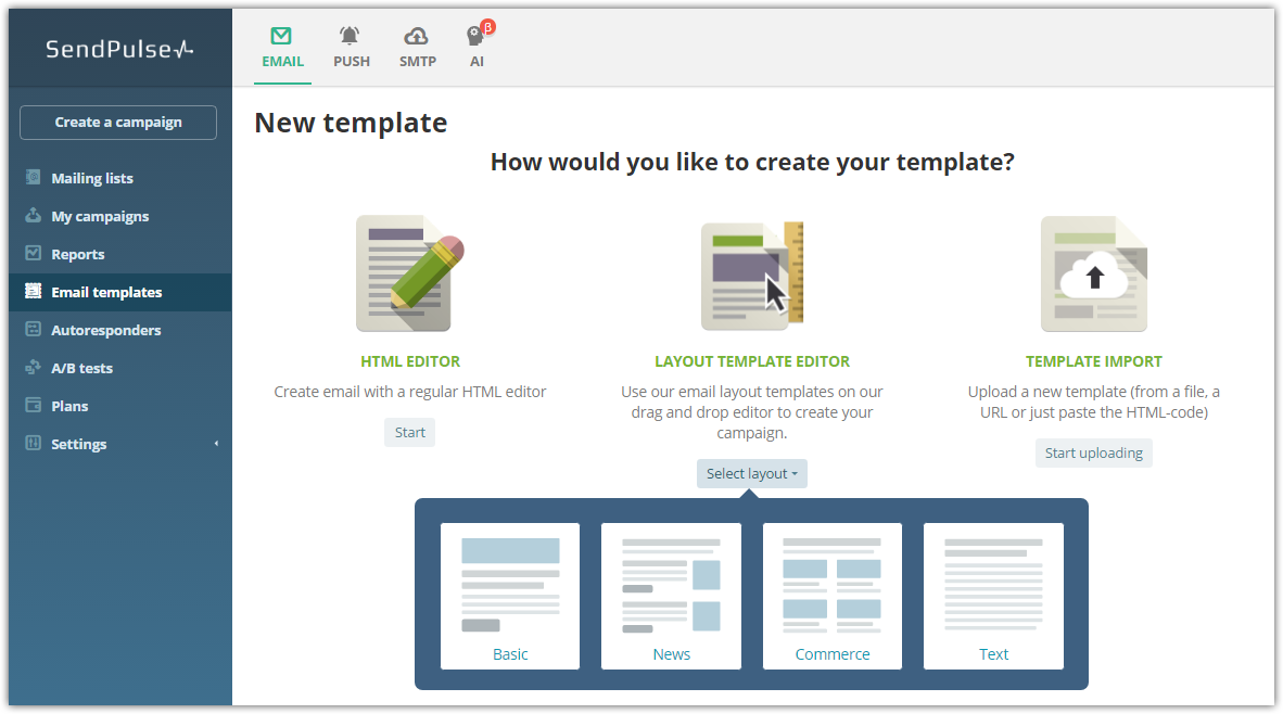 Email template editor