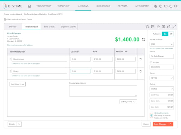 BigTime Software - BigTime's invoicing engine supports dozens of industry-standard billing scenarios and enough options to satisfy even your most exacting customer needs.