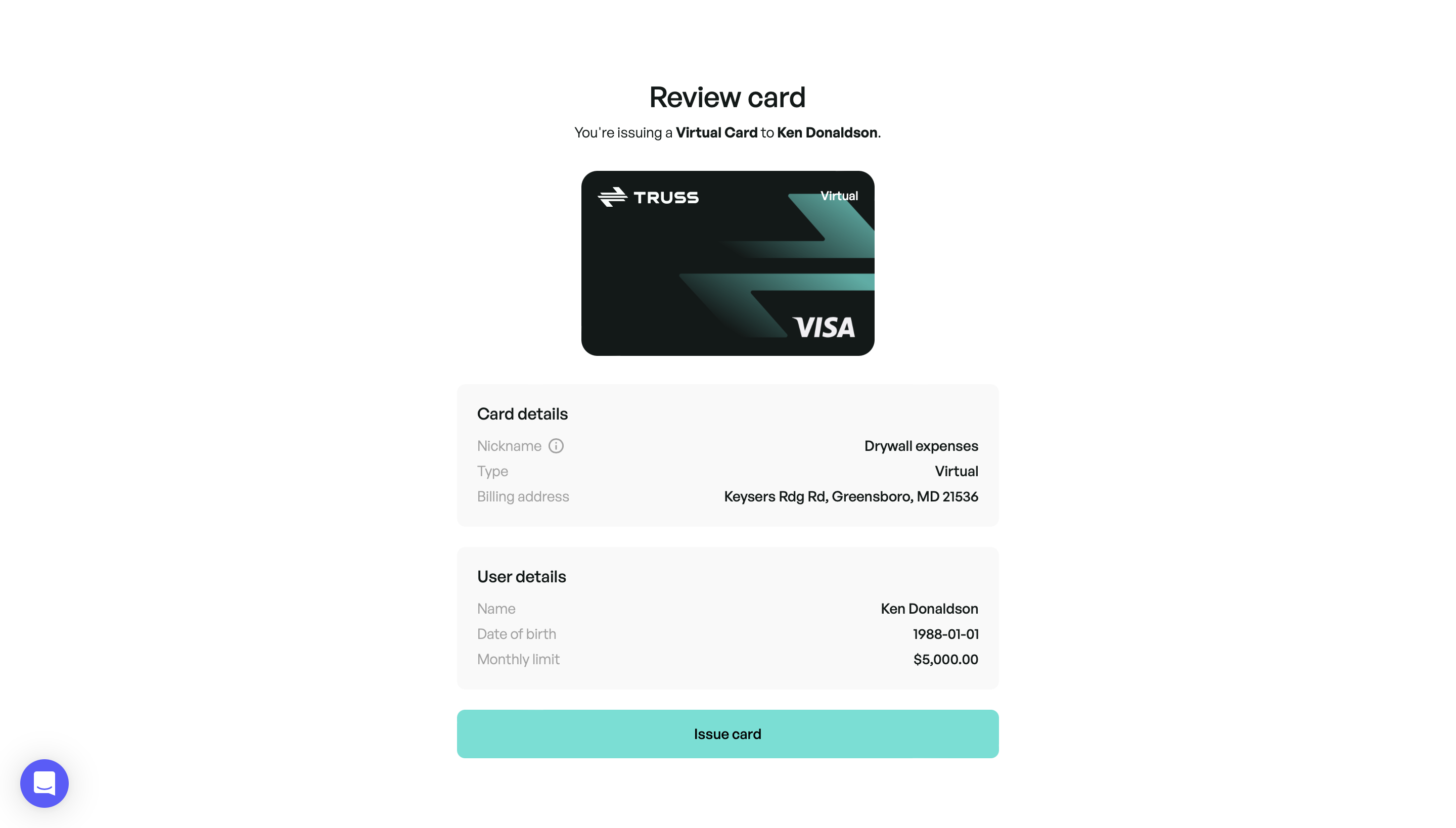 Order physical cards for your staff to use in-store and create unlimited virtual cards with individual spend limits.
