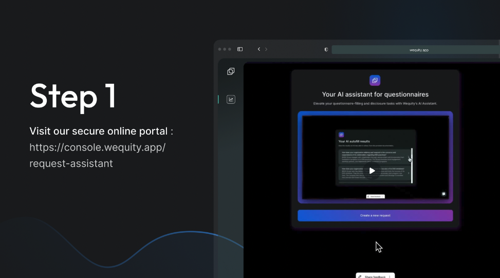 Wequity screenshot: Step 1: how/where to start?