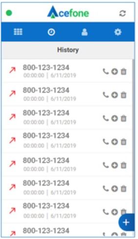 Acefone call history