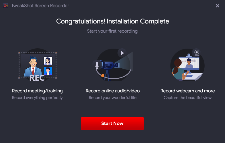 TweakShot Screen Recorder Software - TweakShot Screen Recorder Install