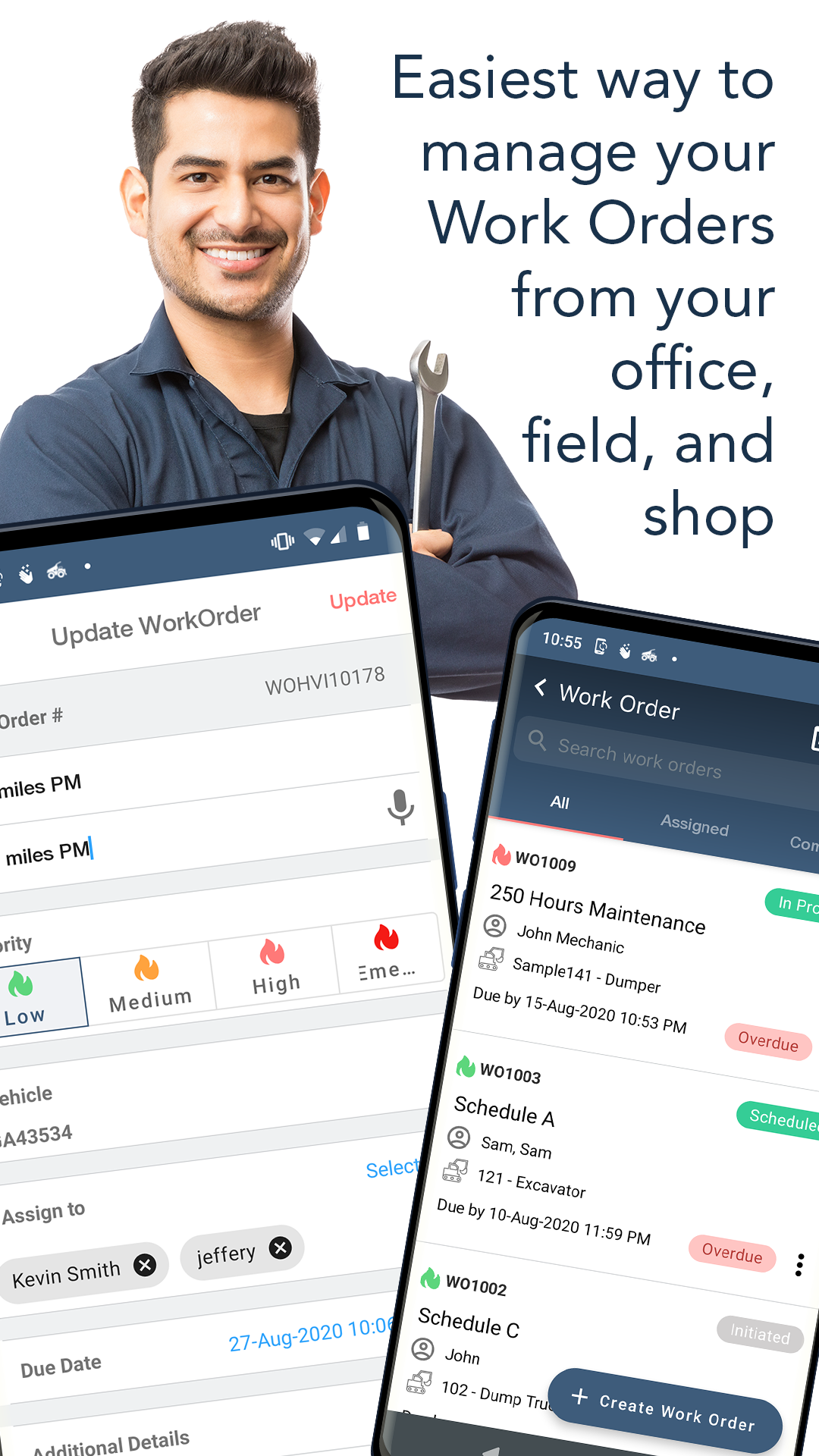 Easiest way to manage your work orders from your office, field and shop