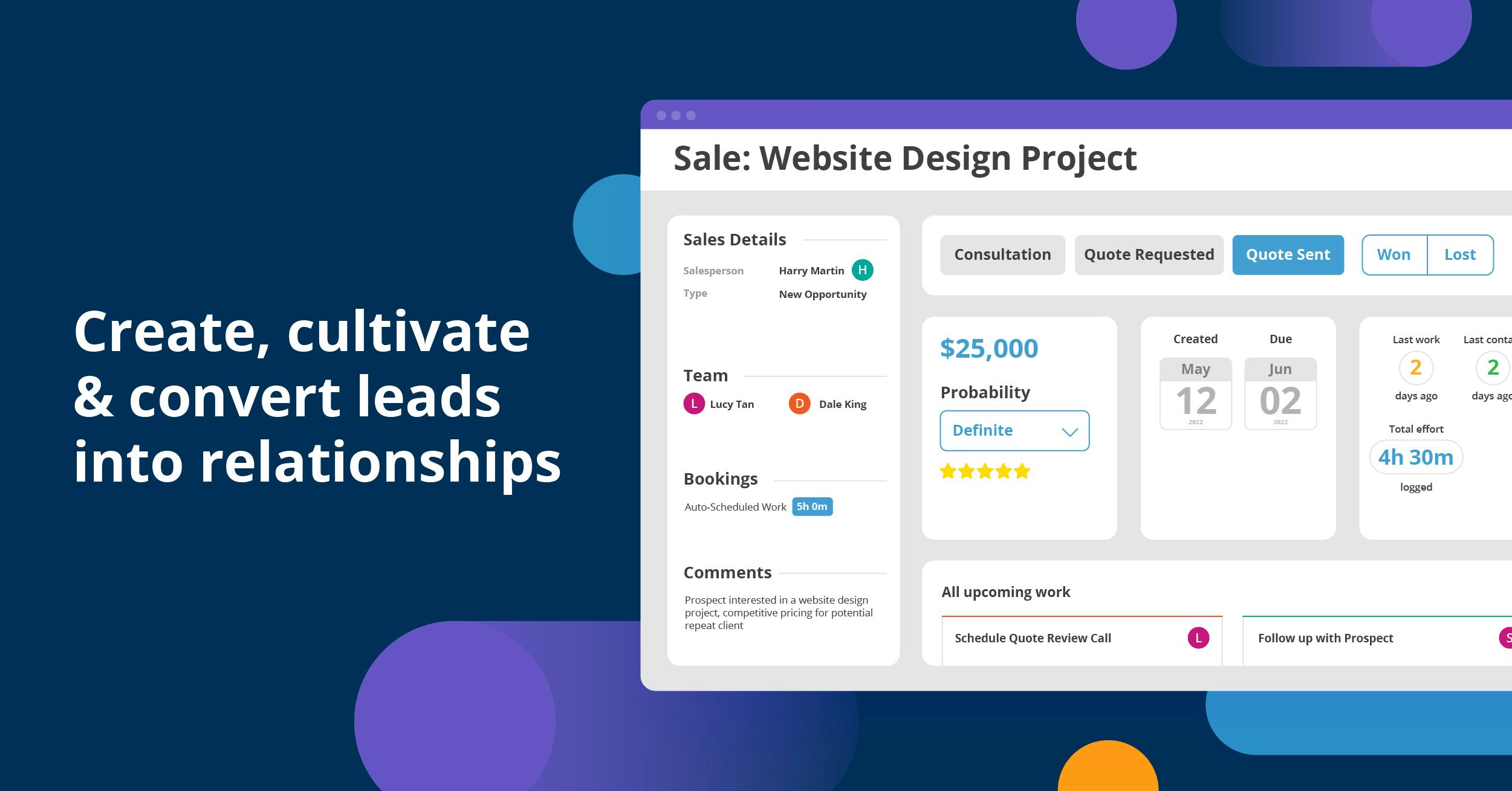 Accelo Software - Sales - Create, cultivate & convert leads into relationships