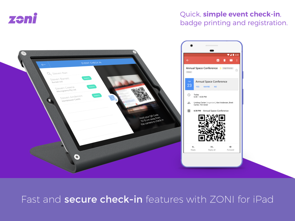 Scan QR codes and check-in event attendees fast, contactless and safe