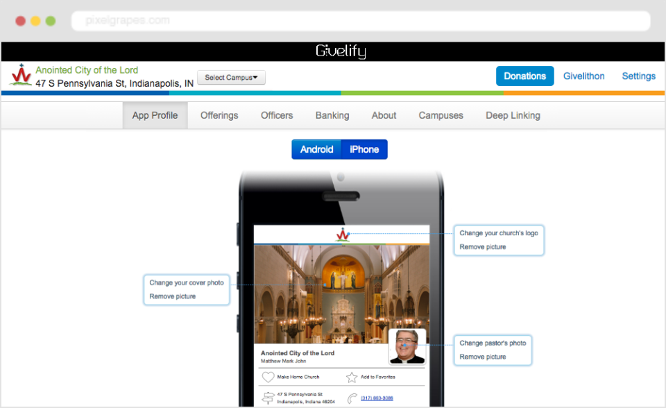 Customize your app page with pictures, logos and organization information