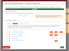 Ooma Office Software - Customize Virtual Receptionist - thumbnail