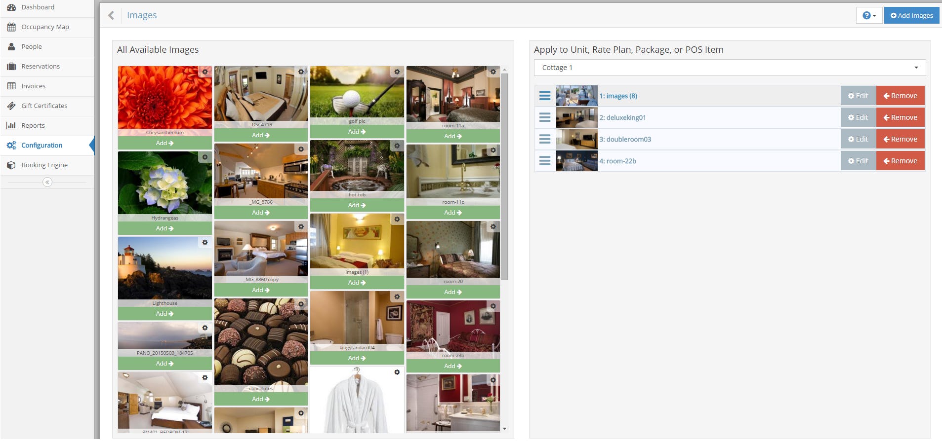 rezStream Software - Room Image Management