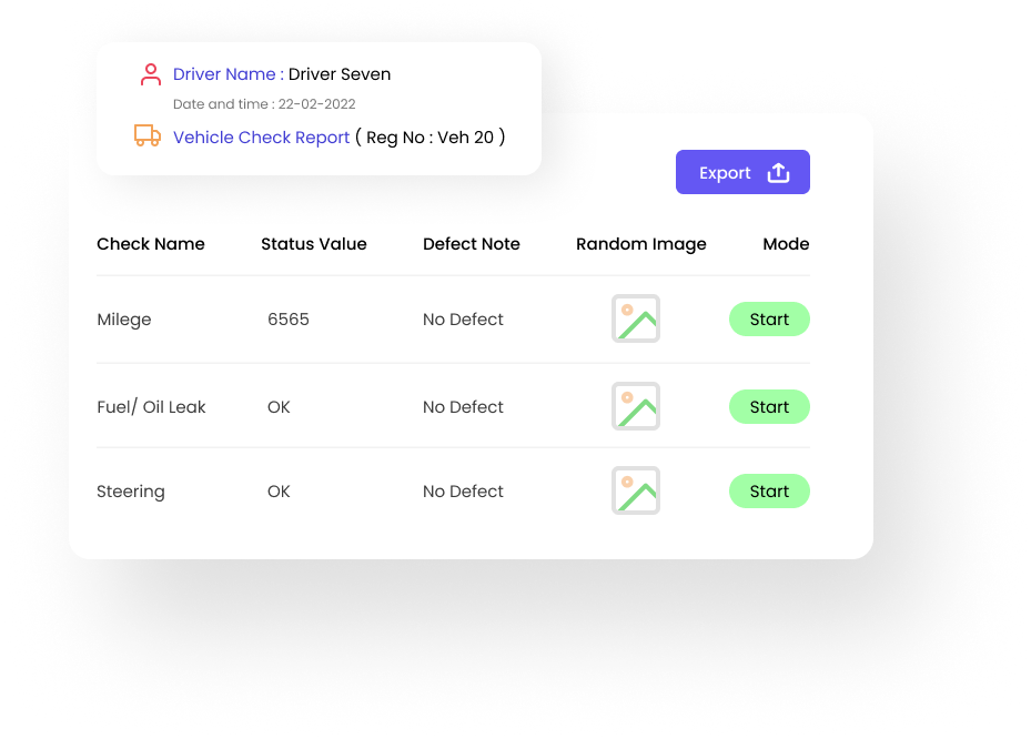 DriverUp Software - Run vehicle checks from in-app following your own set structure, using a timer, notes, pictures, and reporting defects.