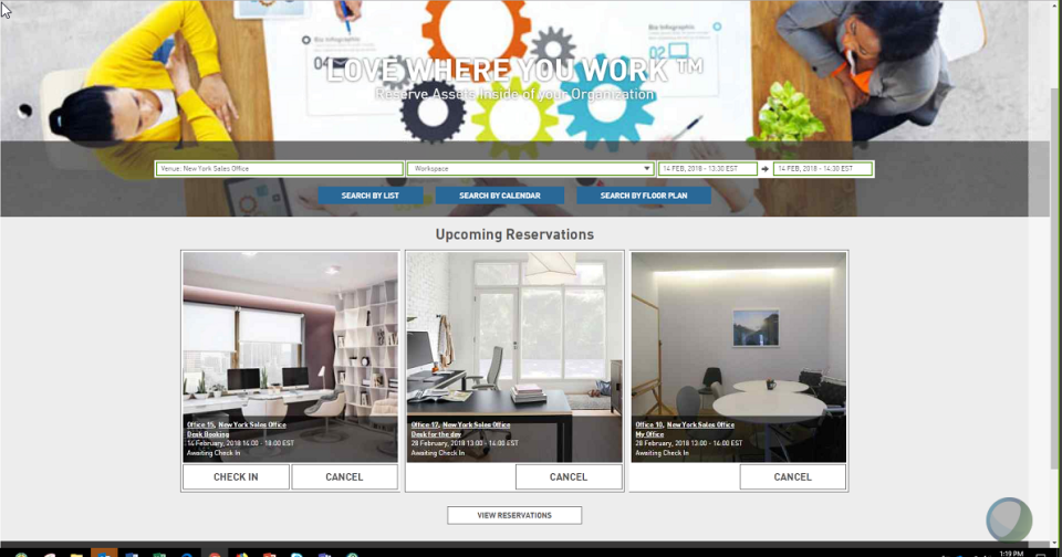 AgilQuest screenshot: View room reservations