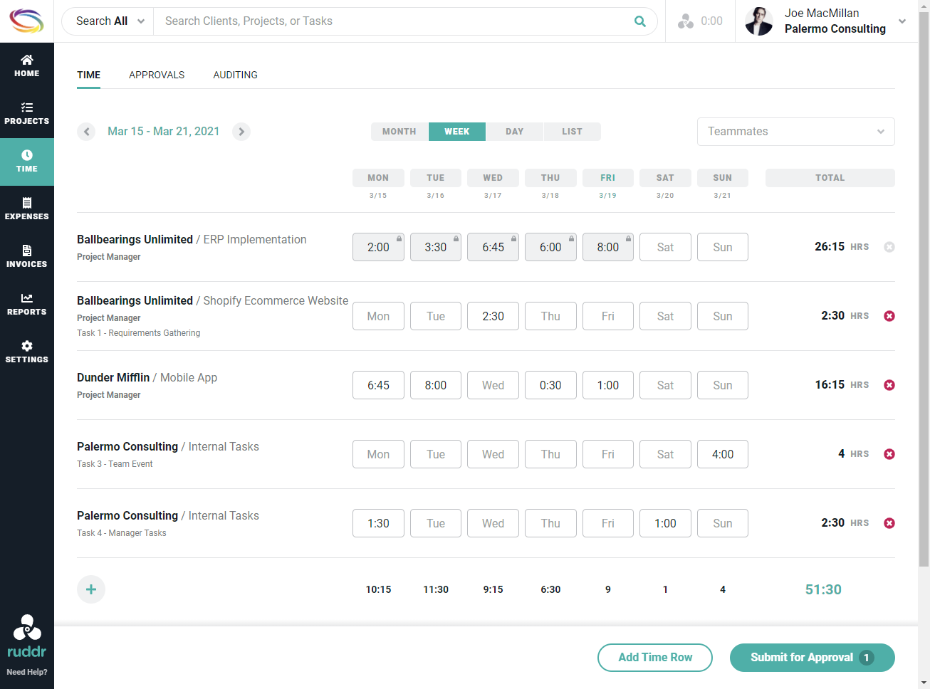 Ruddr time tracking
