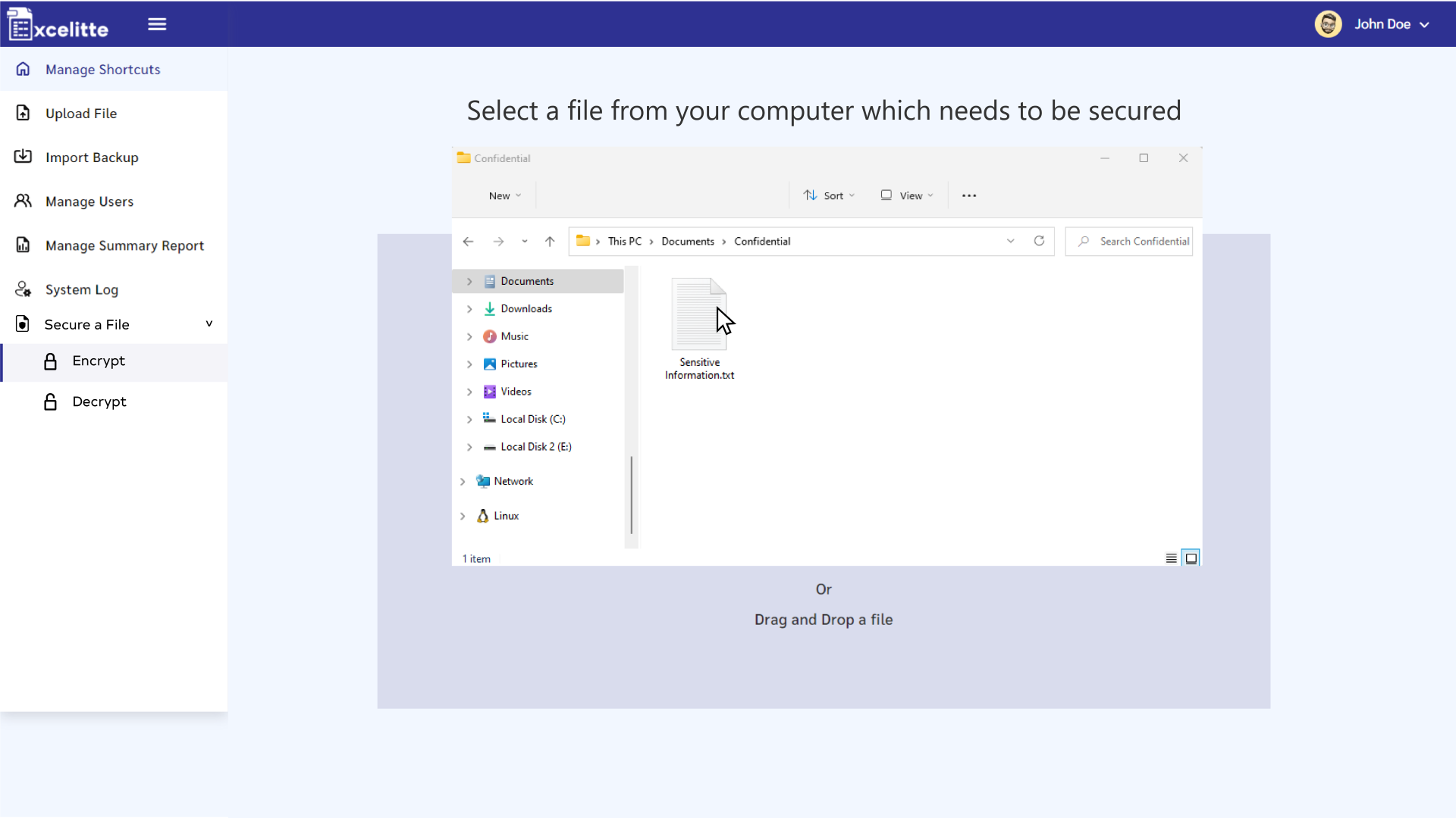 Excelitte Software - Excelitte File Encryption