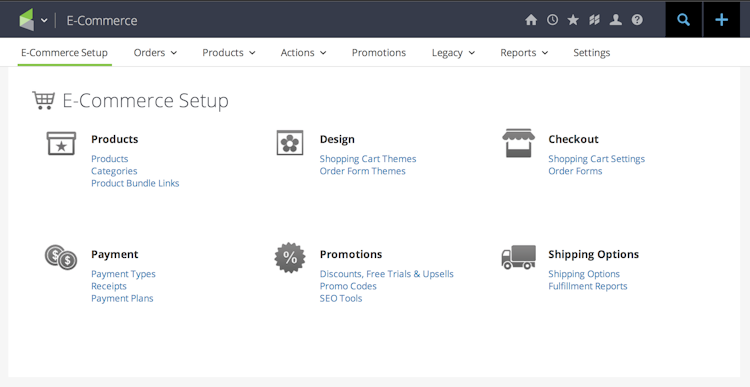 Keap screenshot: Infusionsoft E-Commerce tools