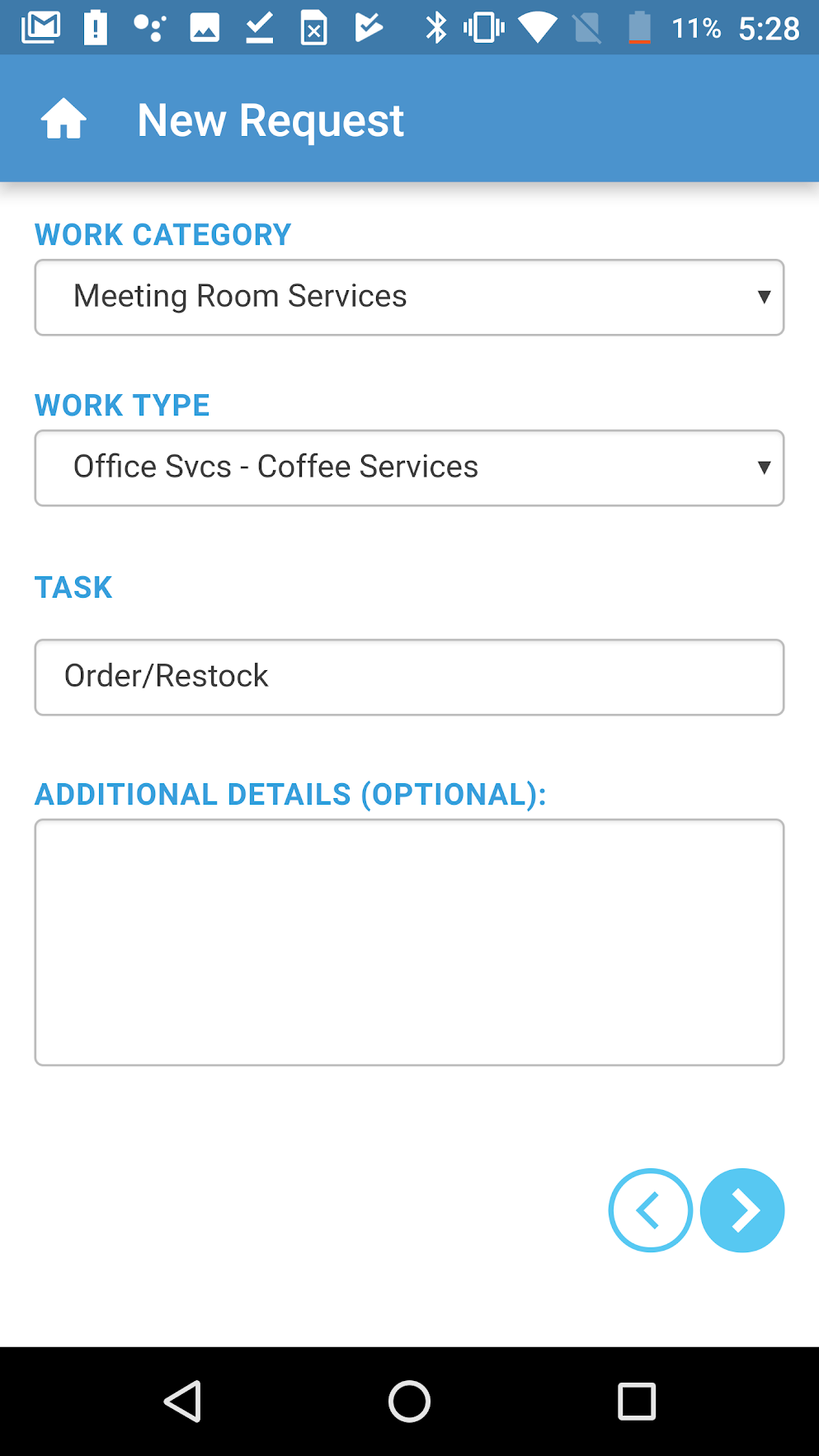 Corrigo Enterprise Software - Service requests can be defined and described within the Corrigo app for tenants