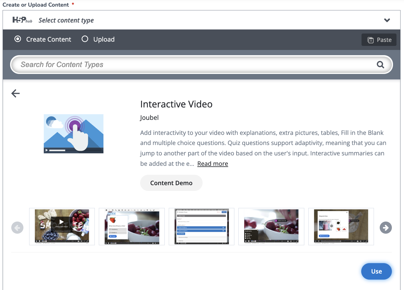 Interactive Video Content Type