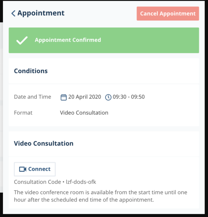 Medesk appointment confirmations
