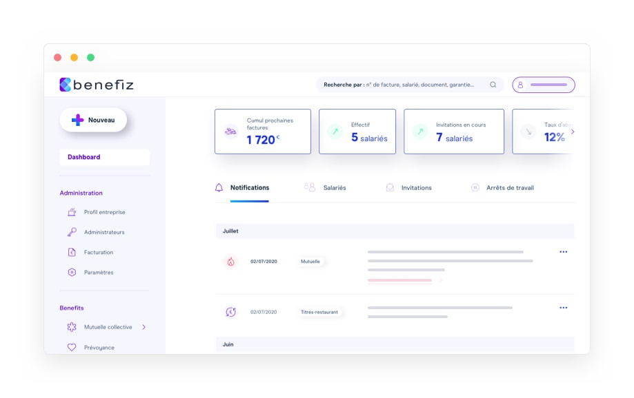 Benefiz screenshot: Benefiz notifications