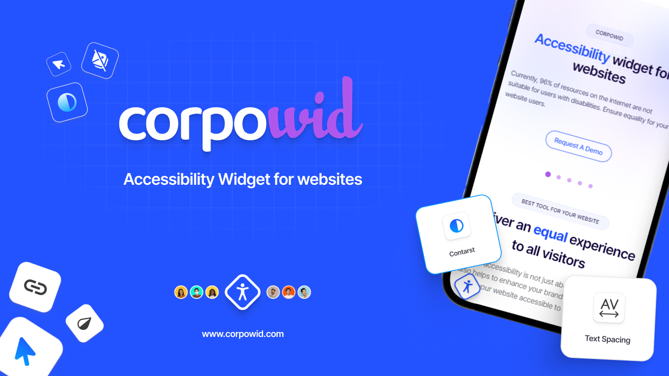 Corpowid Digital Accessibility widget for websites mobile view