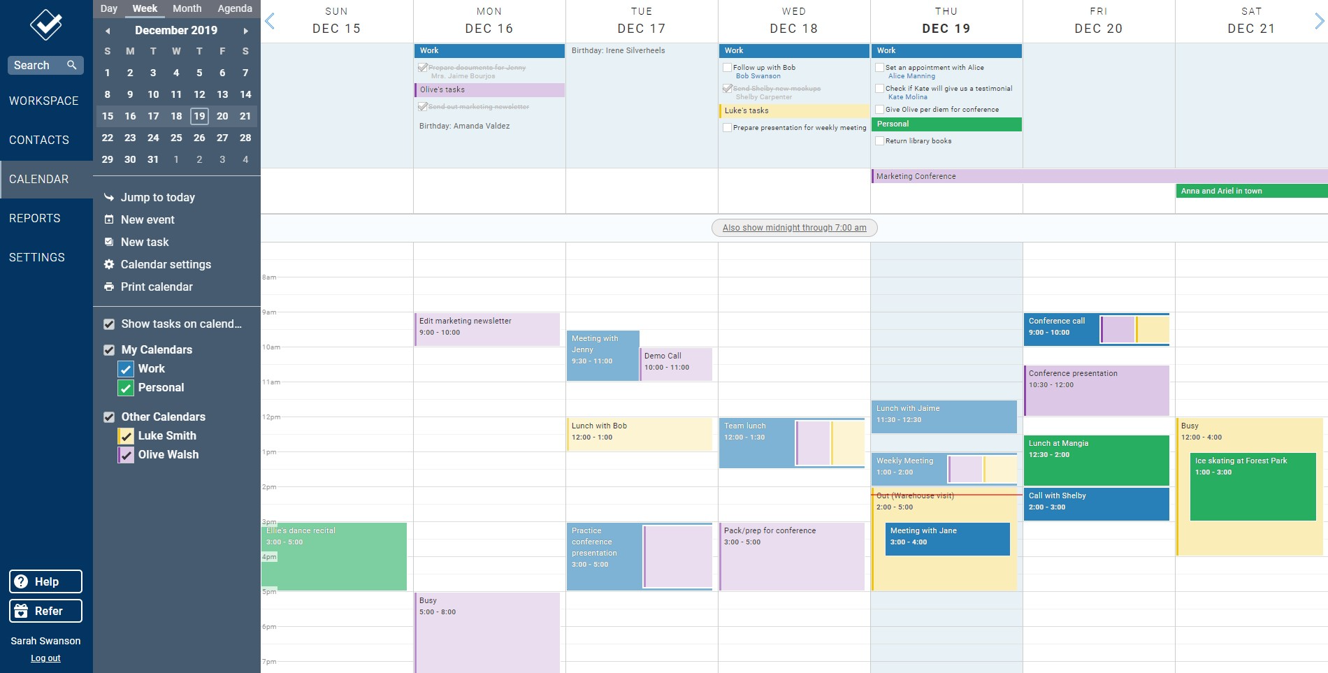 Less Annoying CRM Software - Our powerful web calendar allows you to stay on top of your events and to-dos and those of your co-workers.