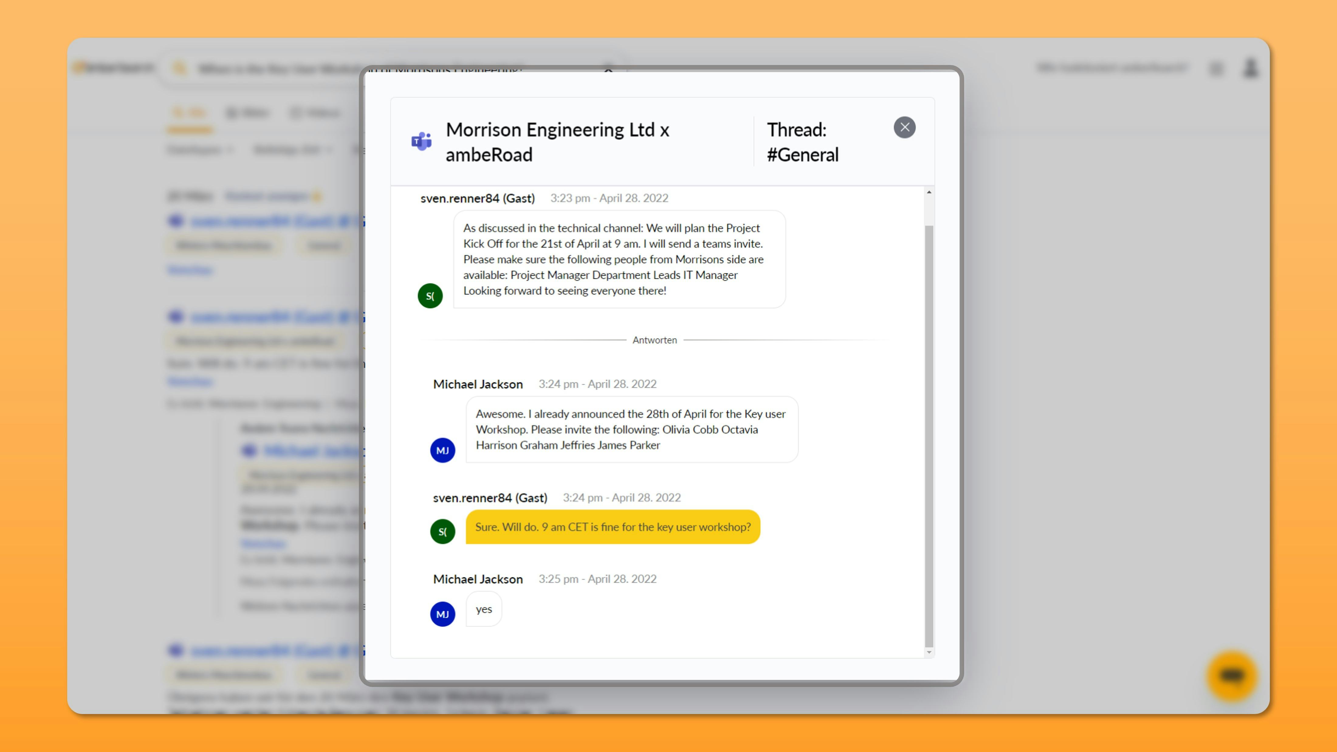 amberSearch Software - Teams Preview