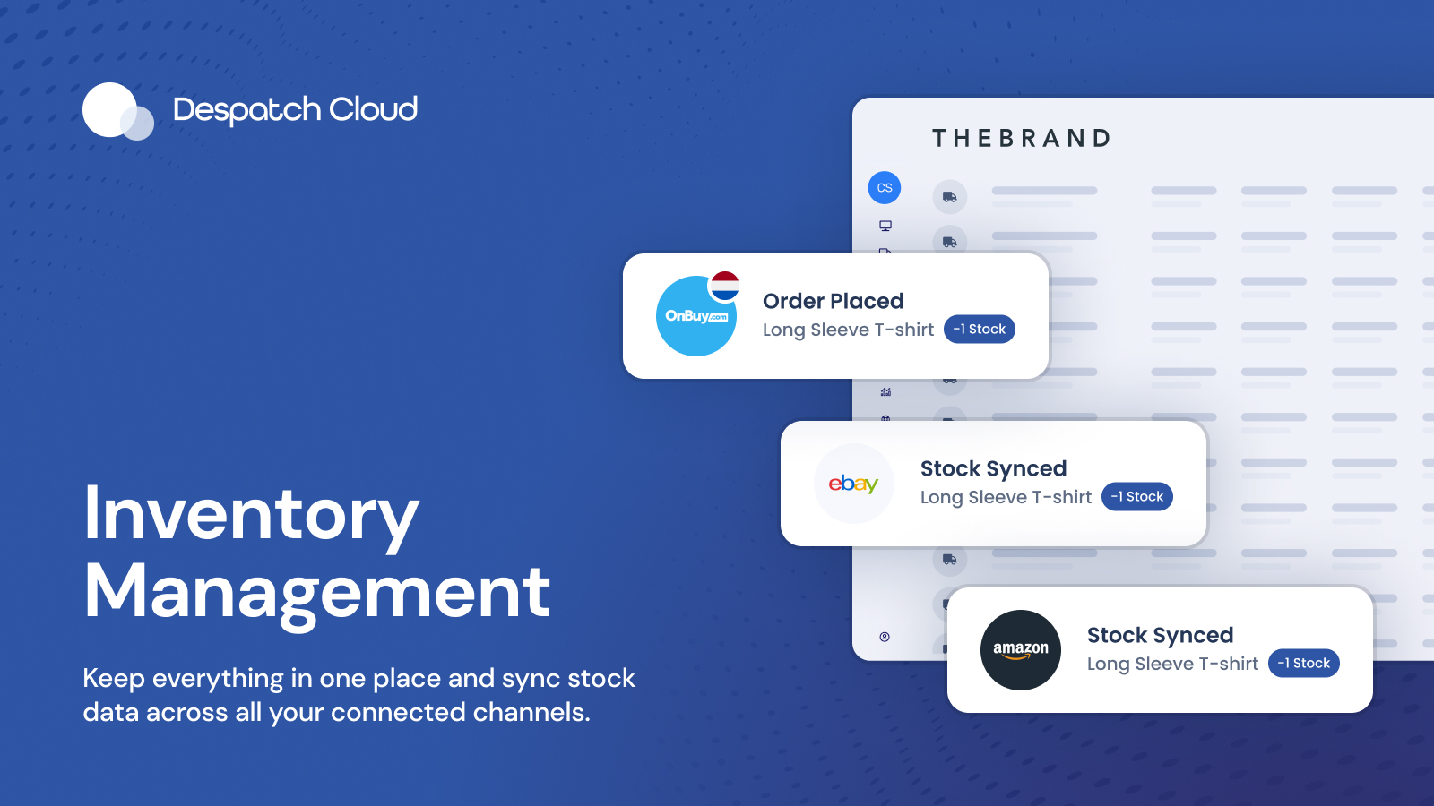 Keep everything in one place and sync stock data across all your connected channels. 