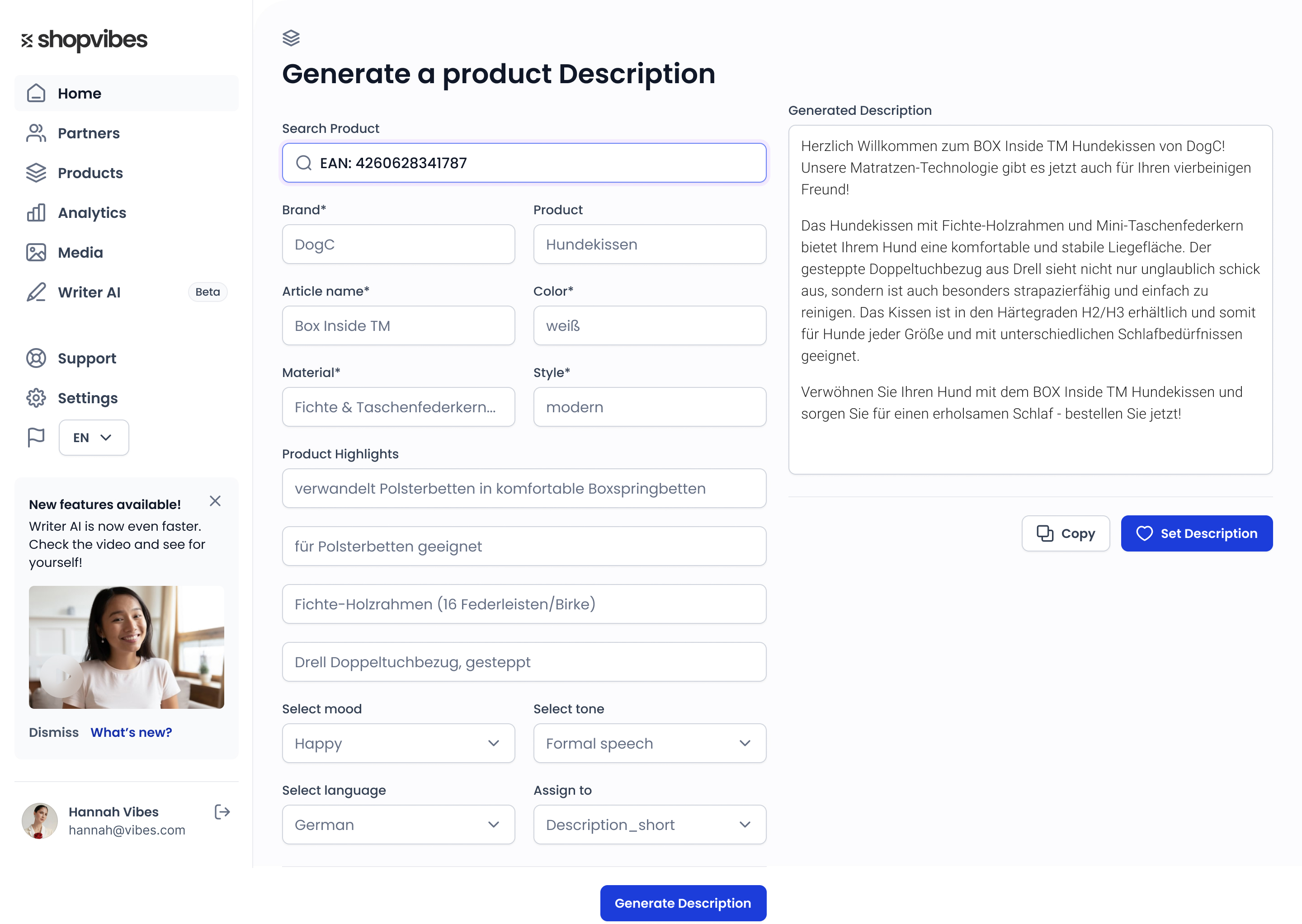 Generate automated and unique product description for all your listed products
