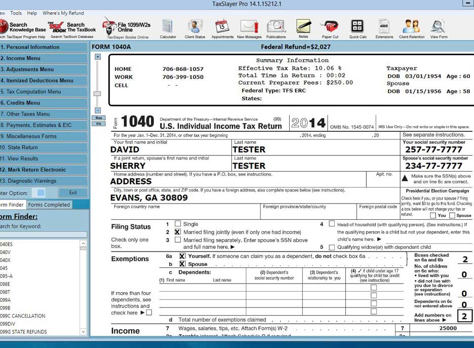 TaxSlayer Pro tax forms