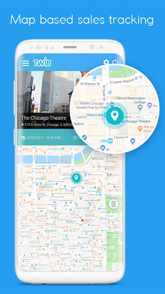 Twib screenshot: Twib Map based sales tracking