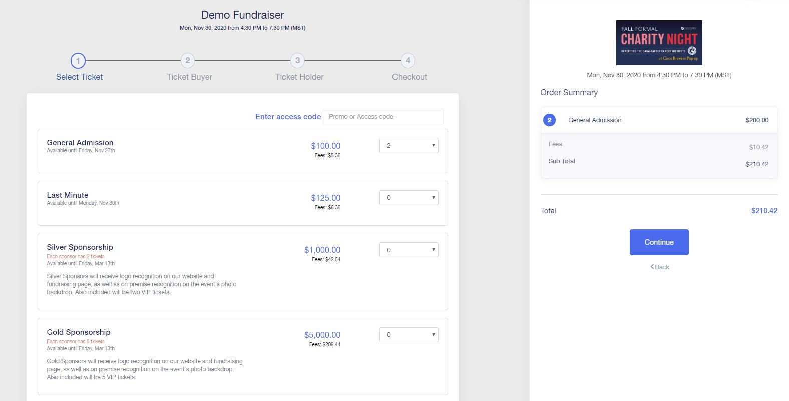 Manage Event TIcketing