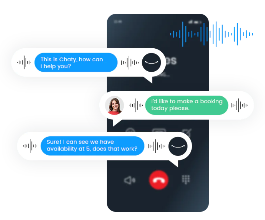 Chaty screenshot: Chaty AI call handling