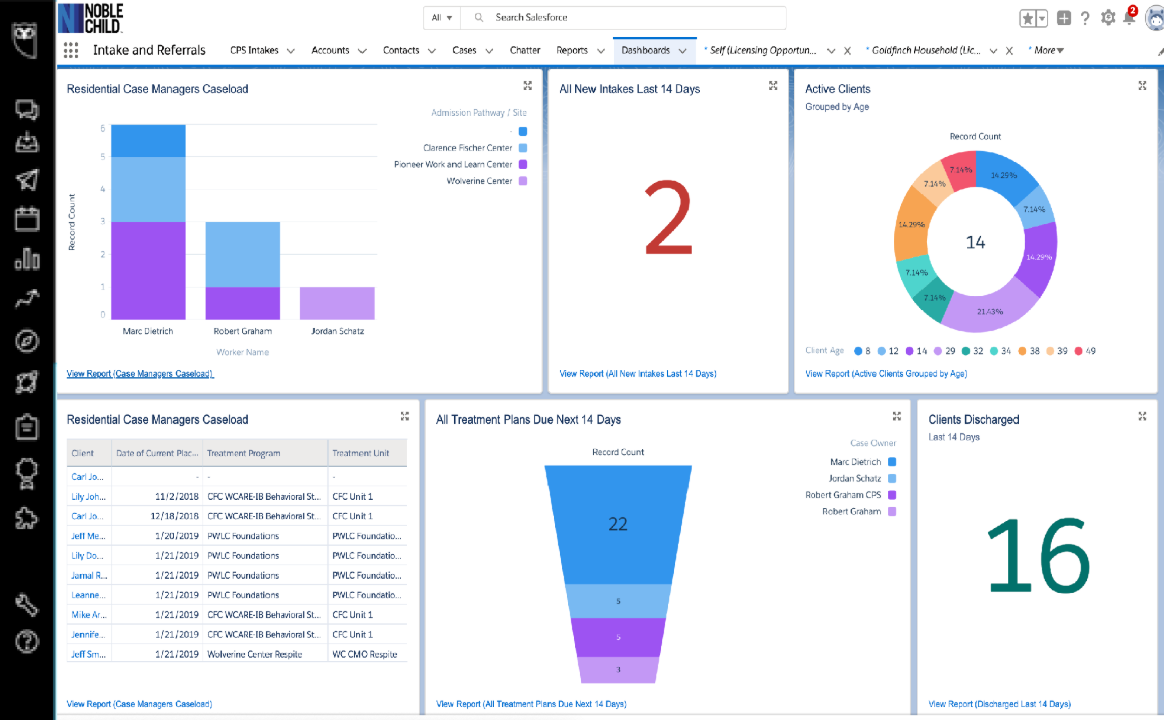 Noble Child screenshot: Noble Child dashboard