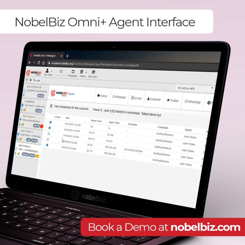 NobelBiz OMNI+ screenshot: Agent Interface