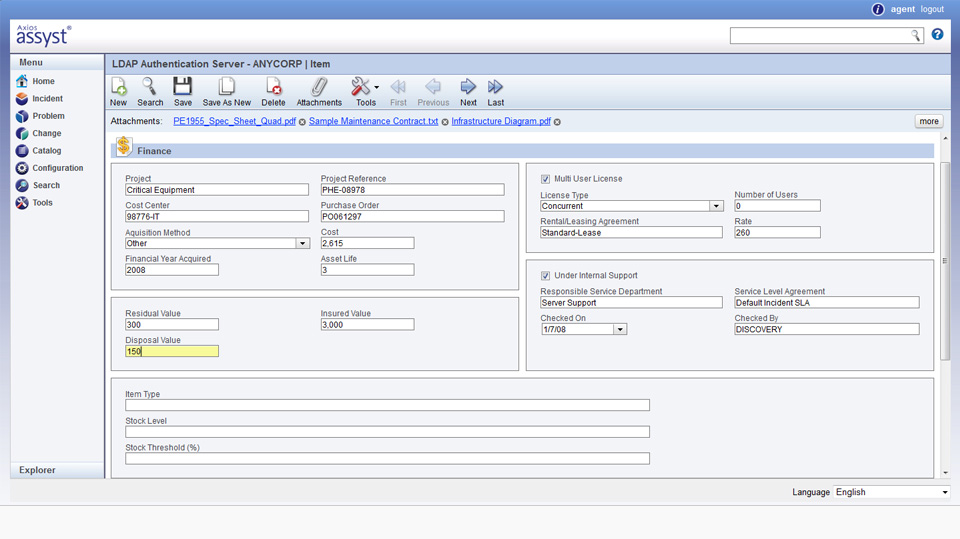 IFS assyst Software - Finance