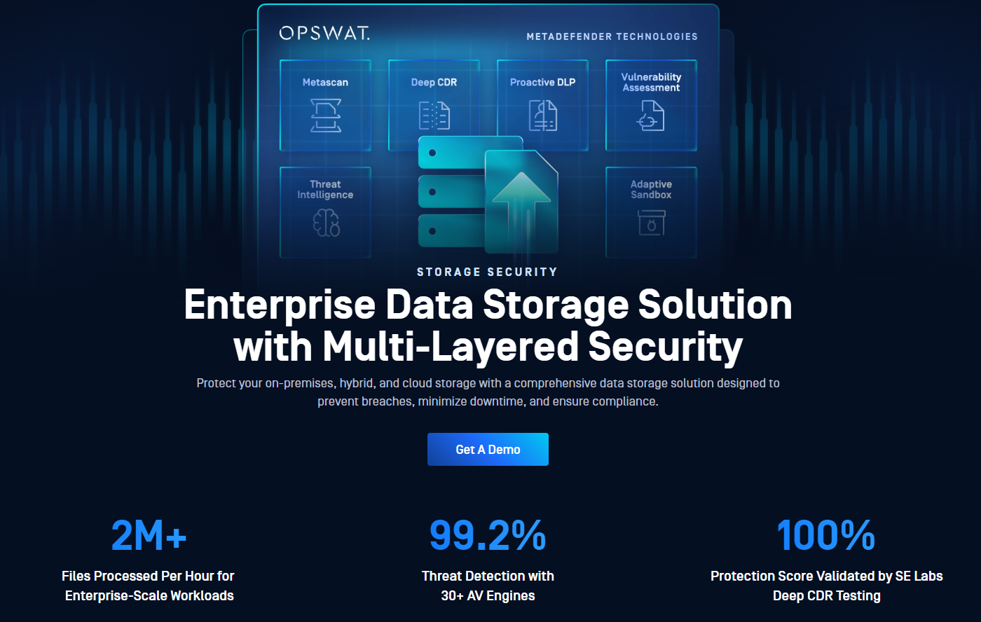 MetaDefender Storage Security screenshot: MetaDefender Storage Security overview