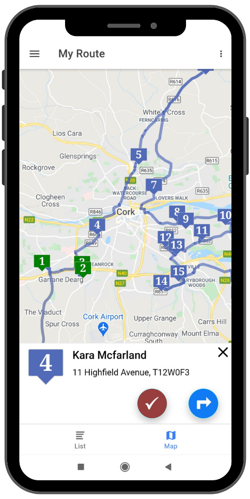 SmartRoutes Route Overview Mobile