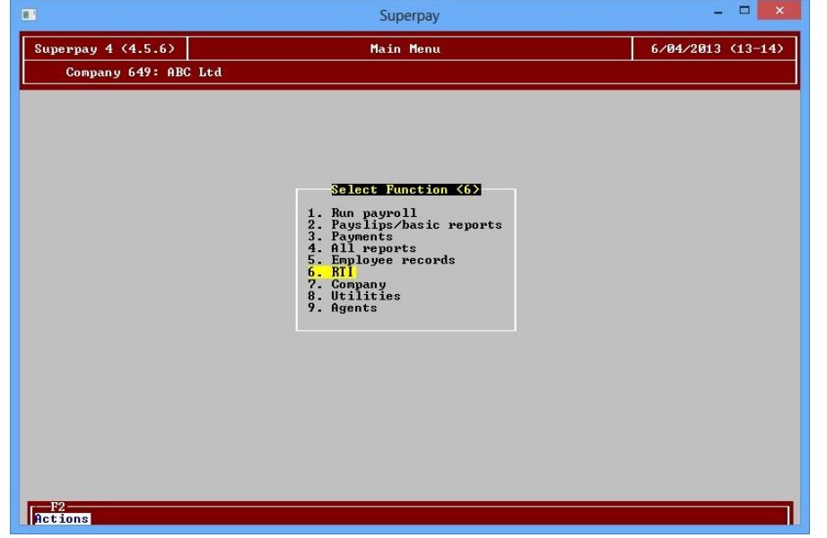 Superpay screenshot: Superpay main menu