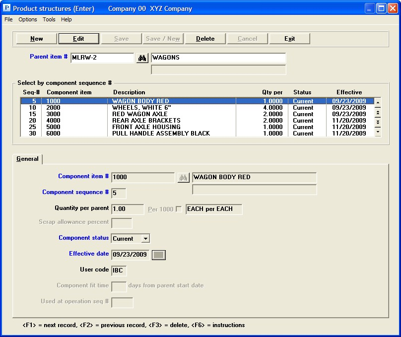 PBS Accounting Software - Single-level and indented bills