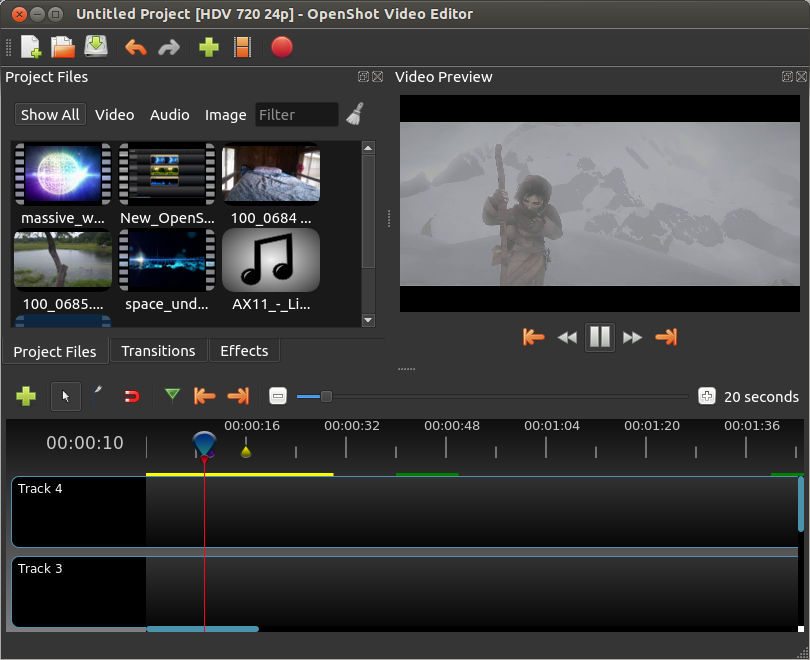 openshot video editor wind filter