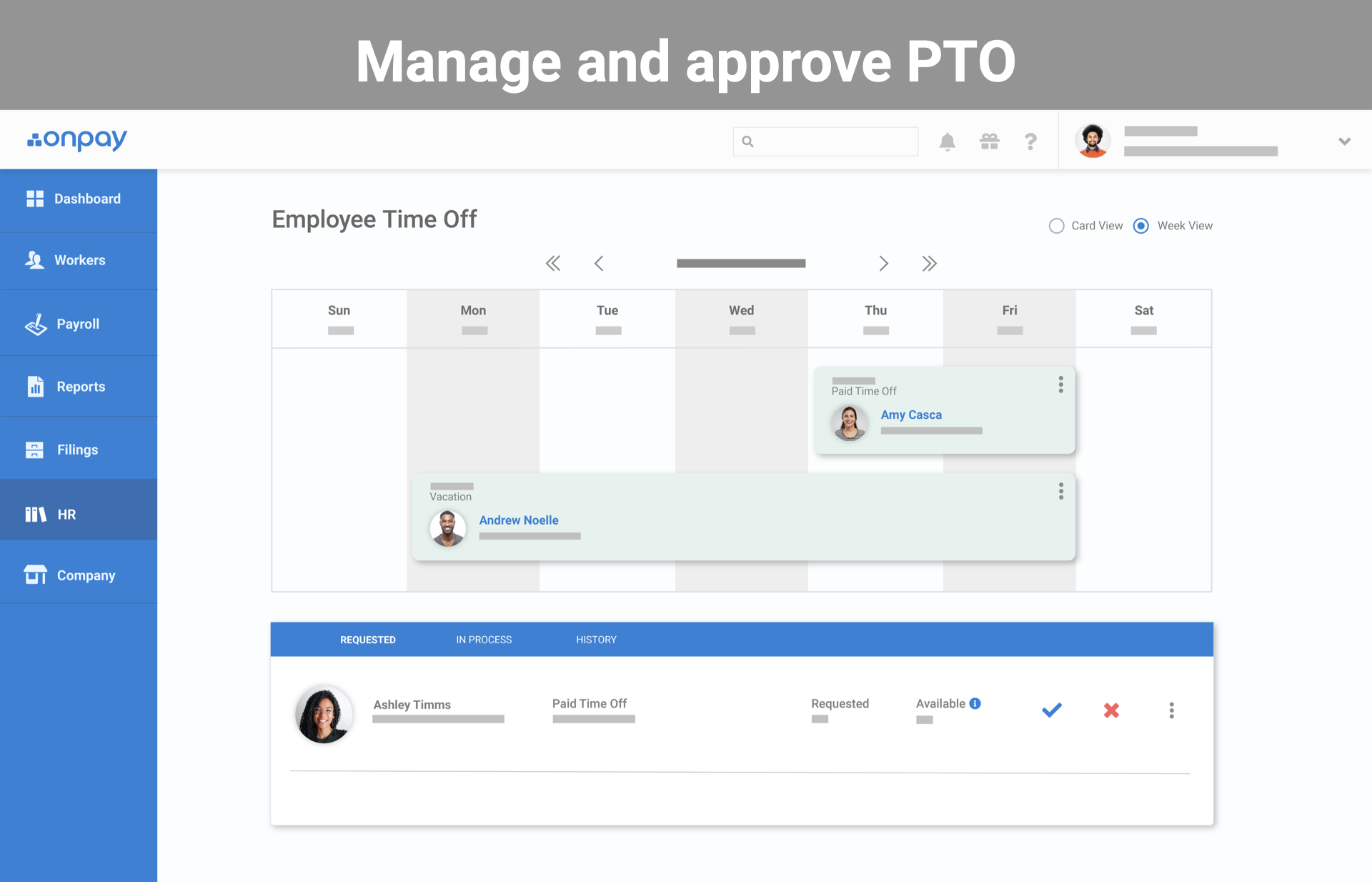 OnPay Software - Easy PTO approvals