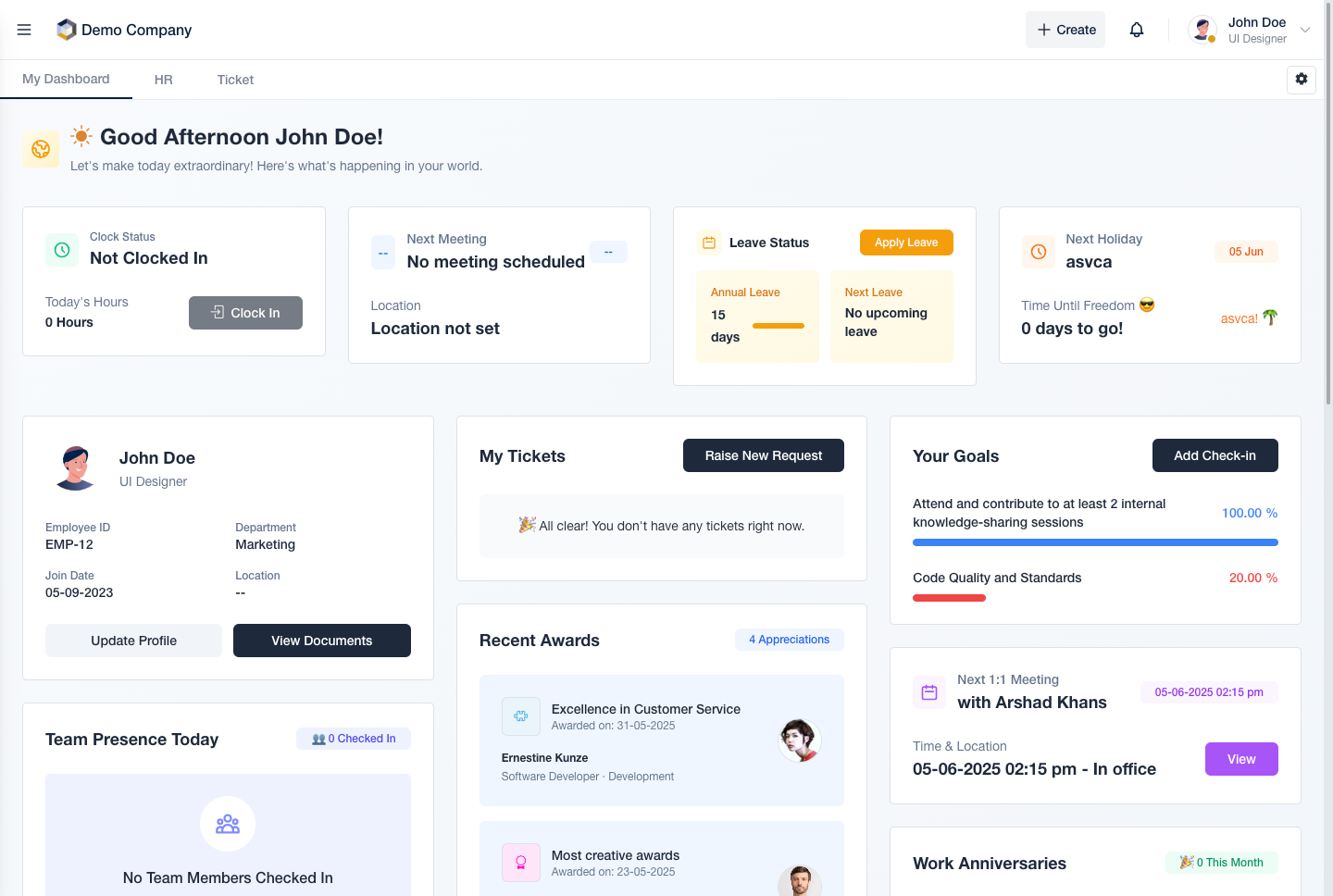 Clan screenshot: Clan Dashboard