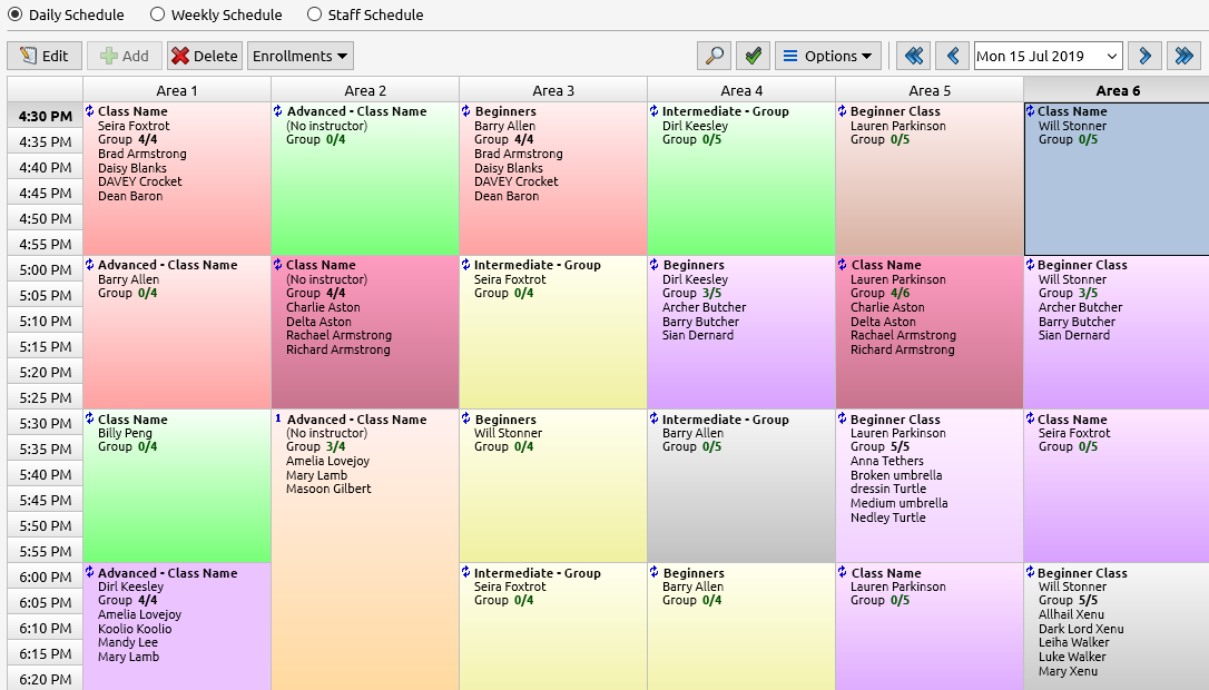 MusicBiz screenshot: MusicBiz manage schedule