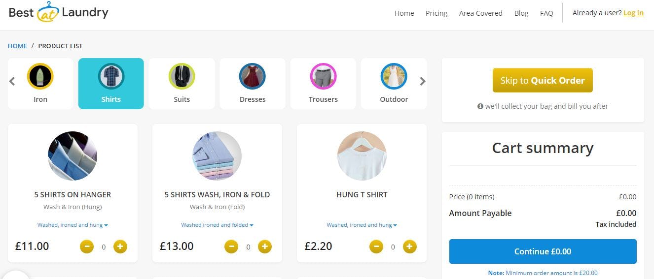 Bestatlaundry Software - Selection