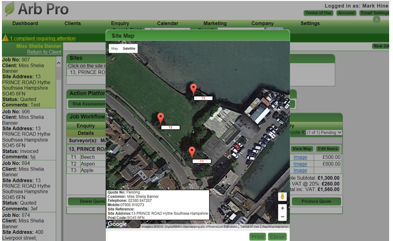 Arb Pro Software - Tree mapping technology gives users the ability to map and show a tree's exact location