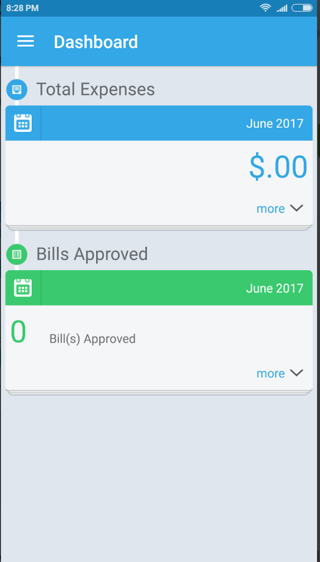 Check expenses and approved bills via mobile