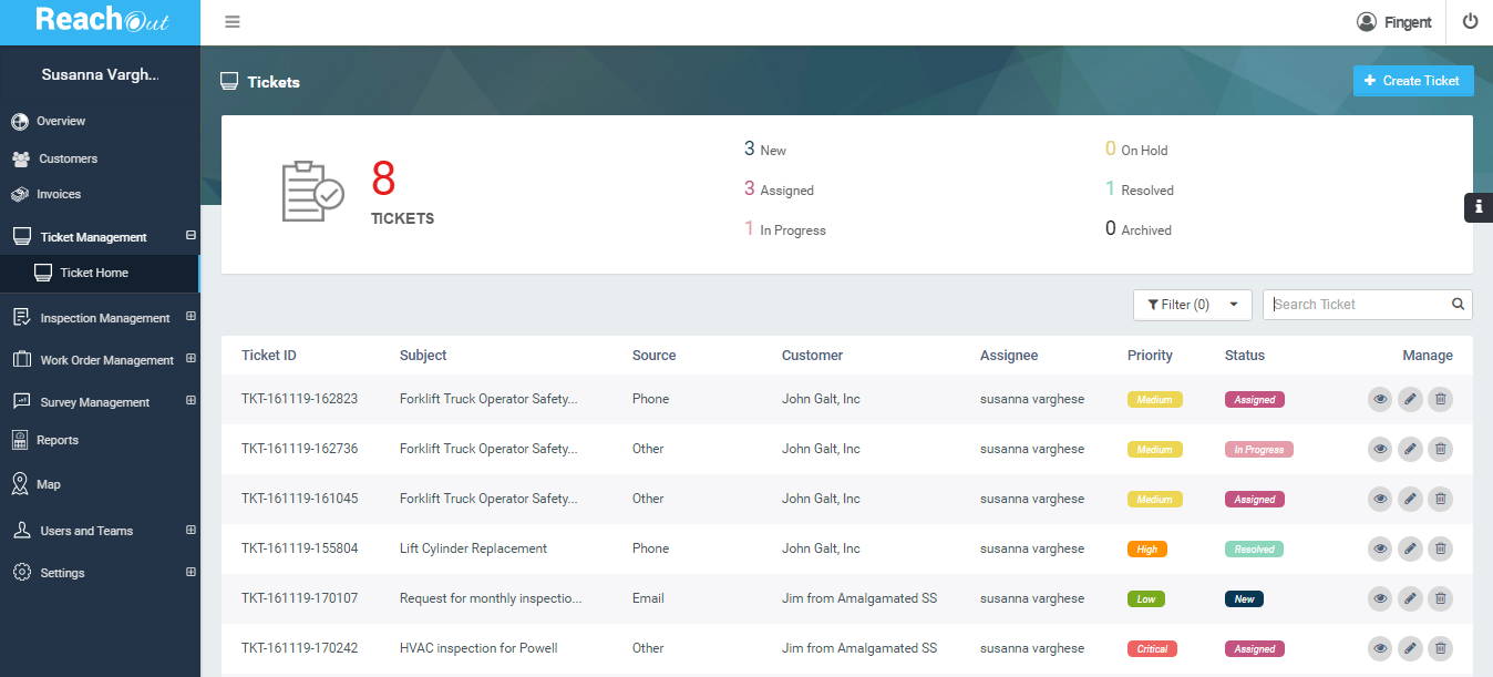 Track customer requests with ticketing