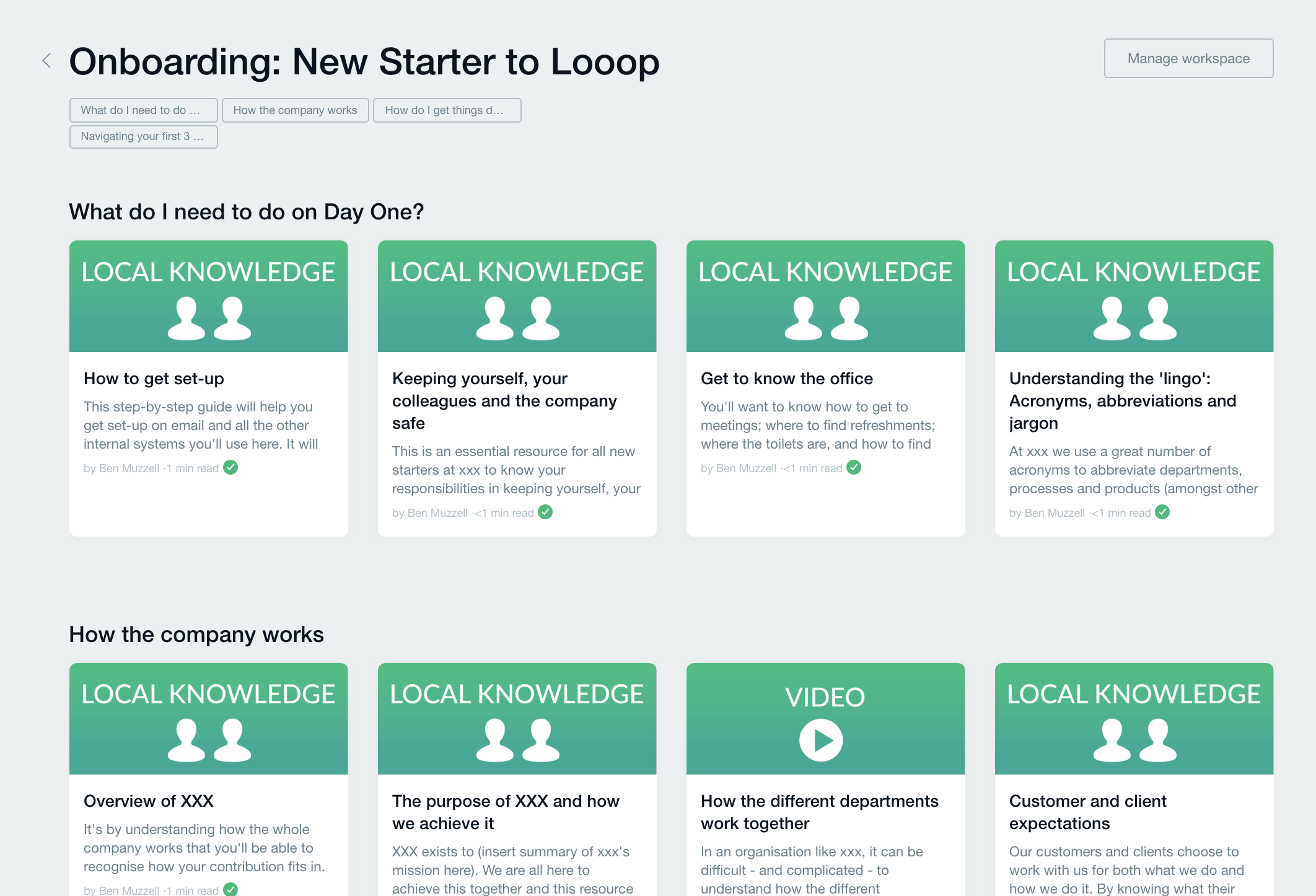Looop Software - Looop workspace view
